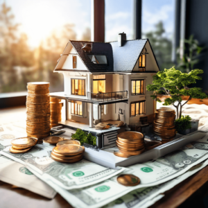 une maison avec des pièces et des billets